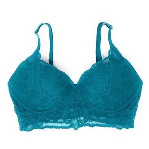 Vs pink teal lace bralette Victoria secret green blue push up bra
